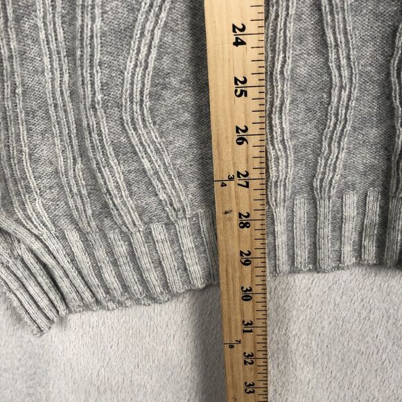 VINCE Wool Cashmere Sweater Sz M Gray Long Sleeve Split Waist - Picture 7 of 12